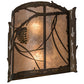 Meyda Lighting Whispering Pines 15" 2-Light Antique Copper Wall Sconce With Silver Mica Shade Glass