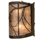 Meyda Lighting Whispering Pines 15" 2-Light Antique Copper Wall Sconce With Silver Mica Shade Glass