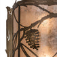 Meyda Lighting Whispering Pines 15" 2-Light Antique Copper Wall Sconce With Silver Mica Shade Glass