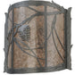 Meyda Lighting Whispering Pines 15" 2-Light Pewter Wall Sconce With Silver Mica Shade Glass
