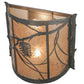 Meyda Lighting Whispering Pines 15" 2-Light Pewter Wall Sconce With Silver Mica Shade Glass
