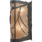 Meyda Lighting Whispering Pines 15" 2-Light Pewter Wall Sconce With Silver Mica Shade Glass