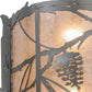 Meyda Lighting Whispering Pines 15" 2-Light Pewter Wall Sconce With Silver Mica Shade Glass