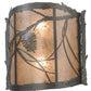 Meyda Lighting Whispering Pines 15" 2-Light Pewter Wall Sconce With Silver Mica Shade Glass