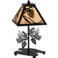 Meyda Lighting Whispering Pines 15" Copper Vein Accent Table Lamp With Travertine Idalight Shade Glass