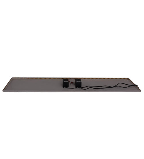 Meyda Lighting Whispering Pines 15" LED Rust & Wrought Iron Flush Mount Light With Amber Mica Shade Glass