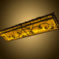 Meyda Lighting Whispering Pines 15" LED Rust & Wrought Iron Flush Mount Light With Amber Mica Shade Glass