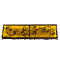 Meyda Lighting Whispering Pines 15" LED Rust & Wrought Iron Flush Mount Light With Amber Mica Shade Glass