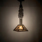 Meyda Lighting Whispering Pines 15" Oil Rubbed Bronze Tall Pines Pendant Light With Silver Mica Shade Glass