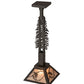 Meyda Lighting Whispering Pines 15" Oil Rubbed Bronze Tall Pines Pendant Light With Silver Mica Shade Glass