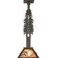 Meyda Lighting Whispering Pines 15" Oil Rubbed Bronze Tall Pines Pendant Light With Silver Mica Shade Glass