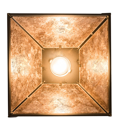 Meyda Lighting Whispering Pines 15" Oil Rubbed Bronze Tall Pines Pendant Light With Silver Mica Shade Glass