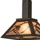 Meyda Lighting Whispering Pines 15" Oil Rubbed Bronze Tall Pines Pendant Light With Silver Mica Shade Glass