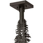 Meyda Lighting Whispering Pines 15" Oil Rubbed Bronze Tall Pines Pendant Light With Silver Mica Shade Glass
