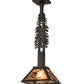Meyda Lighting Whispering Pines 15" Oil Rubbed Bronze Tall Pines Pendant Light With Silver Mica Shade Glass