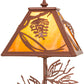 Meyda Lighting Whispering Pines 15" Rust Accent Table Lamp With Honey Amber Art Shade Glass