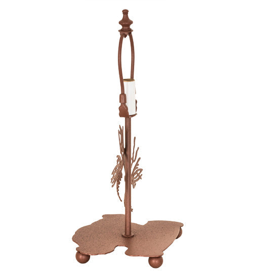 Meyda Lighting Whispering Pines 15" Rust Accent Table Lamp With Honey Amber Art Shade Glass