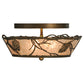 Meyda Lighting Whispering Pines 16" 2-Light Antique Copper Flush Mount Light With Silver Mica Shade Glass