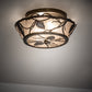 Meyda Lighting Whispering Pines 16" 2-Light Light Burnished Antique Copper Flush Mount Light With Silver Mica Shade Glass