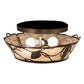 Meyda Lighting Whispering Pines 16" 2-Light Light Burnished Antique Copper Flush Mount Light With Silver Mica Shade Glass