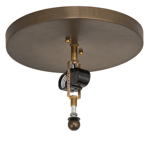 Meyda Lighting Whispering Pines 16" 2-Light Light Burnished Antique Copper Flush Mount Light With Silver Mica Shade Glass