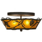 Meyda Lighting Whispering Pines 16" 2-Light Oil Rubbed Bronze Flush Mount Light With Amber Mica Shade Glass