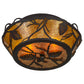 Meyda Lighting Whispering Pines 16" 2-Light Oil Rubbed Bronze Flush Mount Light With Amber Mica Shade Glass