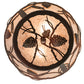 Meyda Lighting Whispering Pines 16" 2-Light Rust Over Wrought Iron Flush Mount Light With Silver Mica Shade Glass