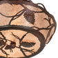 Meyda Lighting Whispering Pines 16" 2-Light Rust Over Wrought Iron Flush Mount Light With Silver Mica Shade Glass