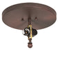 Meyda Lighting Whispering Pines 16" 2-Light Rust Over Wrought Iron Flush Mount Light With Silver Mica Shade Glass