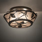 Meyda Lighting Whispering Pines 16" 3-Light Timeless Bronze Flush Mount Light With Silver Mica Shade Glass