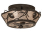 Meyda Lighting Whispering Pines 16" 3-Light Timeless Bronze Flush Mount Light With Silver Mica Shade Glass