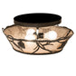 Meyda Lighting Whispering Pines 16" 3-Light Timeless Bronze Flush Mount Light With Silver Mica Shade Glass
