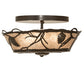 Meyda Lighting Whispering Pines 16" 3-Light Timeless Bronze Flush Mount Light With Silver Mica Shade Glass