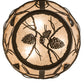 Meyda Lighting Whispering Pines 16" 3-Light Timeless Bronze Flush Mount Light With Silver Mica Shade Glass