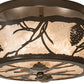 Meyda Lighting Whispering Pines 16" 3-Light Timeless Bronze Flush Mount Light With Silver Mica Shade Glass