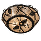 Meyda Lighting Whispering Pines 16" 4-Light Black Satin Wrought Iron Flush Mount Light With Silver Mica Shade Glass