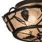Meyda Lighting Whispering Pines 16" 4-Light Black Satin Wrought Iron Flush Mount Light With Silver Mica Shade Glass