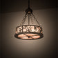 Meyda Lighting Whispering Pines 16" 4-Light Bronze Inverted Pendant Light With Silver Mica Shade Glass