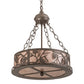 Meyda Lighting Whispering Pines 16" 4-Light Bronze Inverted Pendant Light With Silver Mica Shade Glass