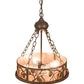 Meyda Lighting Whispering Pines 16" 4-Light Bronze Inverted Pendant Light With Silver Mica Shade Glass