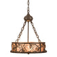 Meyda Lighting Whispering Pines 16" 4-Light Bronze Inverted Pendant Light With Silver Mica Shade Glass