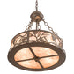 Meyda Lighting Whispering Pines 16" 4-Light Bronze Inverted Pendant Light With Silver Mica Shade Glass