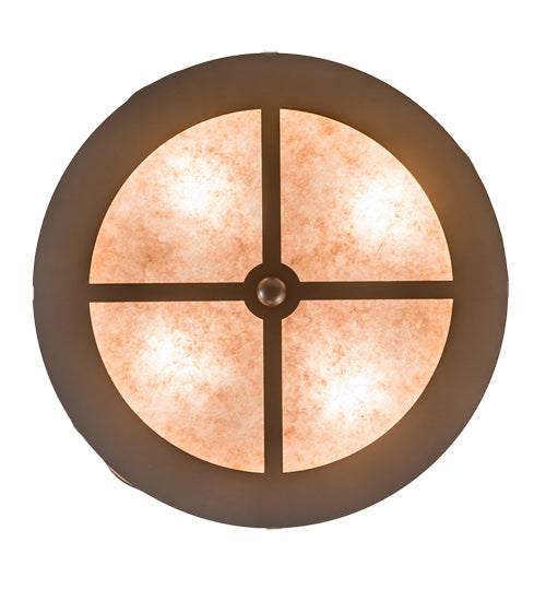 Meyda Lighting Whispering Pines 16" 4-Light Bronze Inverted Pendant Light With Silver Mica Shade Glass