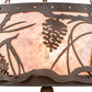 Meyda Lighting Whispering Pines 16" 4-Light Bronze Inverted Pendant Light With Silver Mica Shade Glass