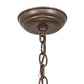 Meyda Lighting Whispering Pines 16" 4-Light Bronze Inverted Pendant Light With Silver Mica Shade Glass