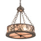 Meyda Lighting Whispering Pines 16" 4-Light Bronze Inverted Pendant Light With Silver Mica Shade Glass