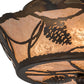 Meyda Lighting Whispering Pines 16" 4-Light Dark Burnished Antique Copper Flush Mount Light With Silver Mica Shade Glass