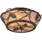 Meyda Lighting Whispering Pines 16" 4-Light Dark Burnished Antique Copper Flush Mount Light With Silver Mica Shade Glass