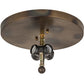 Meyda Lighting Whispering Pines 16" 4-Light Dark Burnished Antique Copper Flush Mount Light With Silver Mica Shade Glass